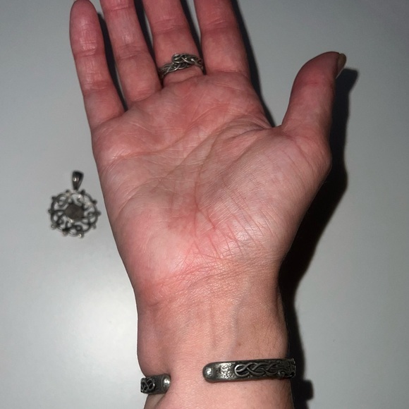 Celtic slave bracelet chain ring and necklace harmony amulet moonstone charm set - Picture 5 of 6